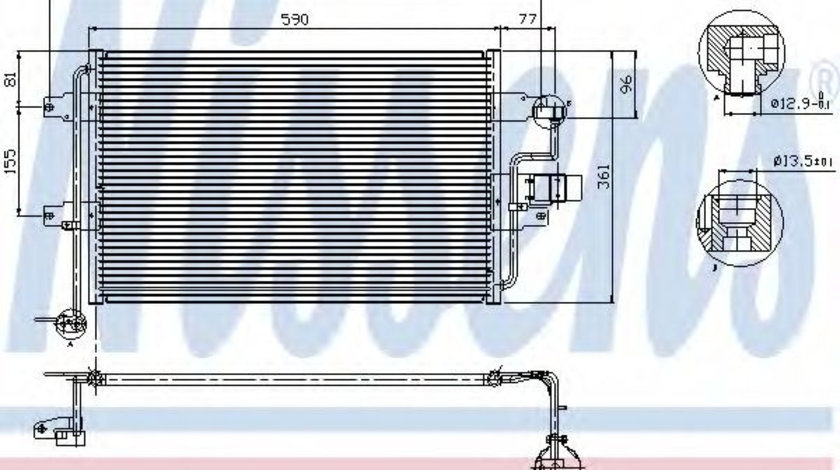 Condensator, climatizare VW BORA (1J2) (1998 - 2005) NISSENS 94838 piesa NOUA