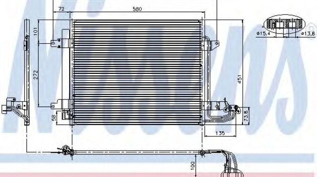 Condensator, climatizare VW CADDY III Caroserie (2KA, 2KH, 2CA, 2CH) (2004 - 2016) NISSENS 94690 piesa NOUA