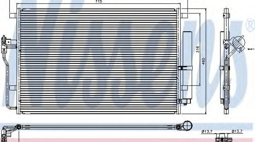 Condensator, climatizare VW CRAFTER 30-35 bus (2E) (2006 - 2016) NISSENS 94917 piesa NOUA