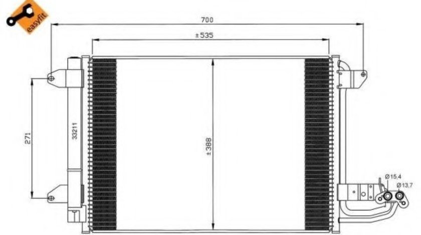 Condensator, climatizare VW EOS (1F7, 1F8) (2006 - 2016) NRF 35520 piesa NOUA