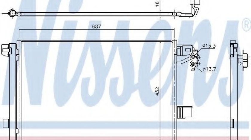 Condensator, climatizare VW MULTIVAN V (7HM, 7HN, 7HF, 7EF, 7EM, 7EN) (2003 - 2015) NISSENS 940345 piesa NOUA