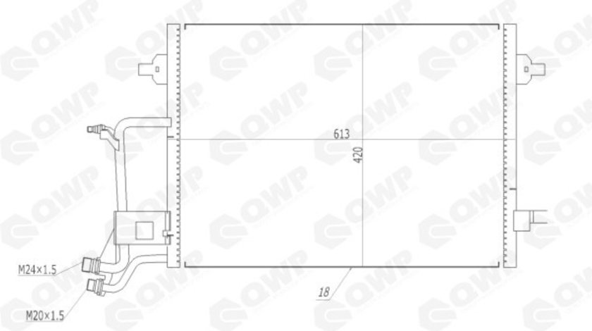 Condensator, climatizare VW PASSAT (3B2) (1996 - 2001) QWP WAC140 piesa NOUA