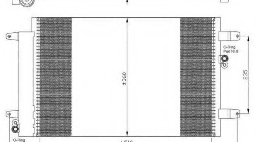 Condensator, climatizare VW SHARAN (7M8, 7M9, 7M6) (1995 - 2010) NRF 35403 piesa NOUA