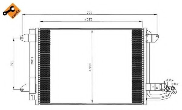 Condensator, climatizare VW TOURAN (1T1, 1T2) (2003 - 2010) NRF 35520 piesa NOUA