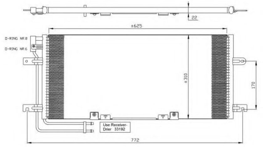 Condensator, climatizare VW TRANSPORTER IV bus (70XB, 70XC, 7DB, 7DW, 7DK) (1990 - 2003) NRF 35438 piesa NOUA