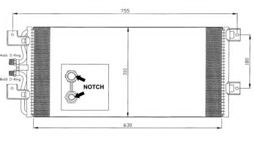 Condensator, climatizare VW TRANSPORTER IV platou / sasiu (70XD) (1990 - 2003) NRF 35140 piesa NOUA