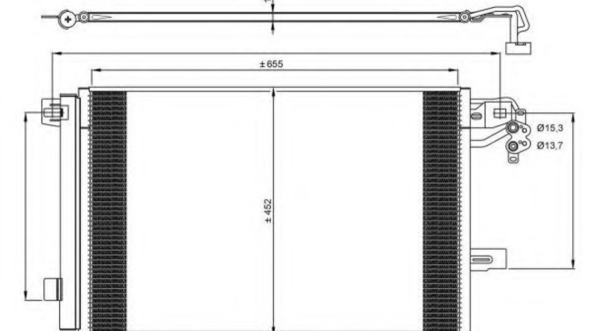 Condensator, climatizare VW TRANSPORTER V bus (7HB, 7HJ, 7EB, 7EJ, 7EF, 7EG, 7HF, 7EC) (2003 - 2016) NRF 350064 piesa NOUA