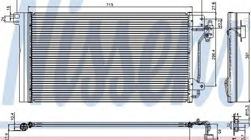 Condensator, climatizare VW TRANSPORTER V platou / sasiu (7JD, 7JE, 7JL, 7JY, 7JZ, 7FD) (2003 - 2016) NISSENS 94604 piesa NOUA