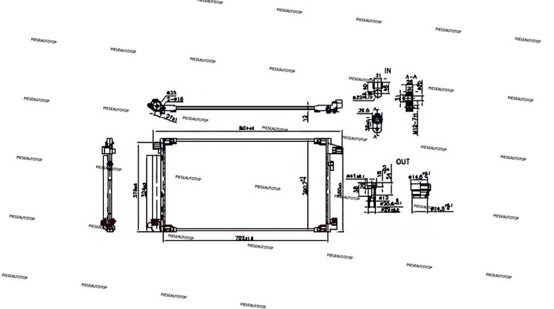 Condensator Radiator AC Toyota Corolla Sedan 1.8 Hybrid NOU 88460F4040 (670x370x12)