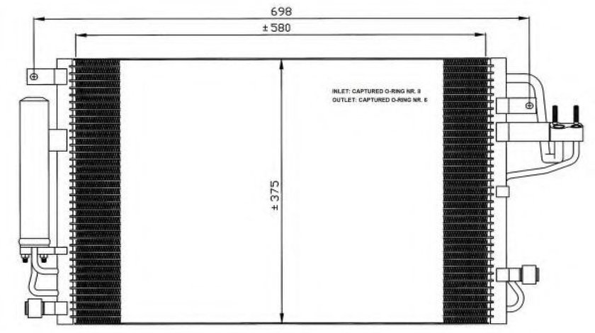 Condensator / Radiator aer conditionat KIA SPORTAGE (JE, KM) (2004 - 2016) NRF 35600 produs NOU