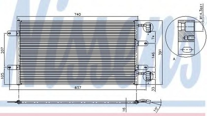 Condensator / Radiator aer conditionat NISSAN PRIMASTAR bus (X83) (2001 - 2016) NISSENS 94678 produs NOU