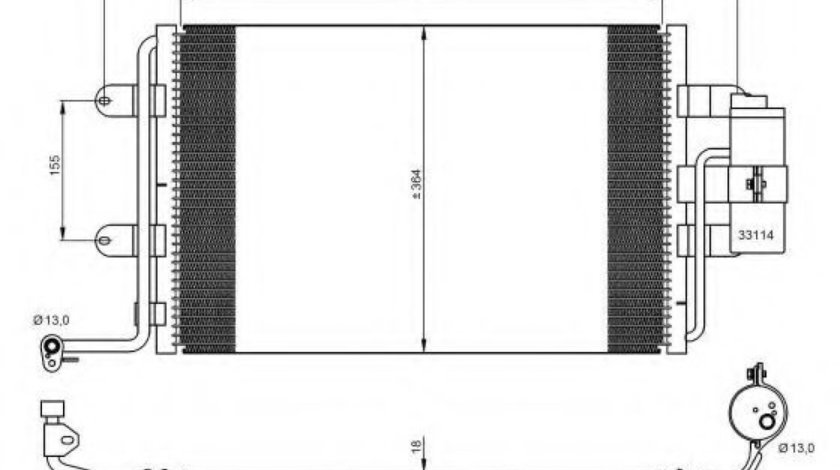 Condensator / Radiator aer conditionat VW GOLF III Cabriolet (1E7) (1993 - 1998) NRF 35227 - produs NOU
