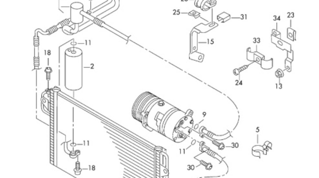 Conducta Ac 1J0820721F Volkswagen GOLF IV 1J1 1997-2005 VOLKSWAGEN GOLF IV (1J1) [ 1997 - 2007 ] OEM 1J0820721F