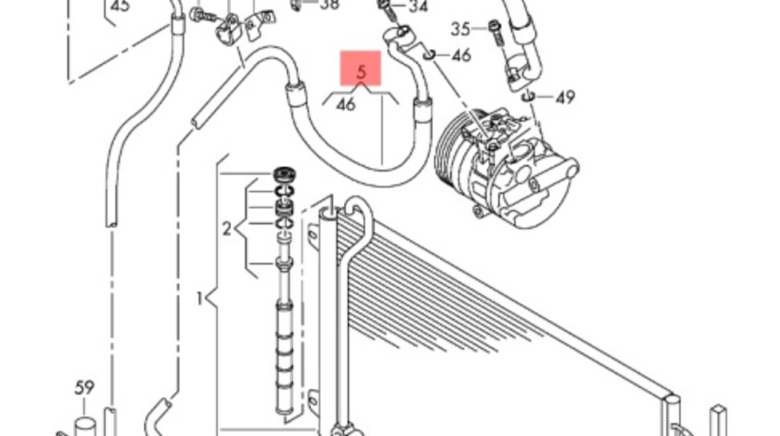 Conducta AC compresor radiator ​Volkswagen Passat B7 (365) Variant 2012 2.0 TDI OEM 3C0820721R