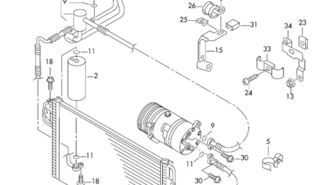 Conducta AC inalta presiune lunga Volkswagen Polo (6K5) Break 2000 1.4 16V OEM 6K1820741D