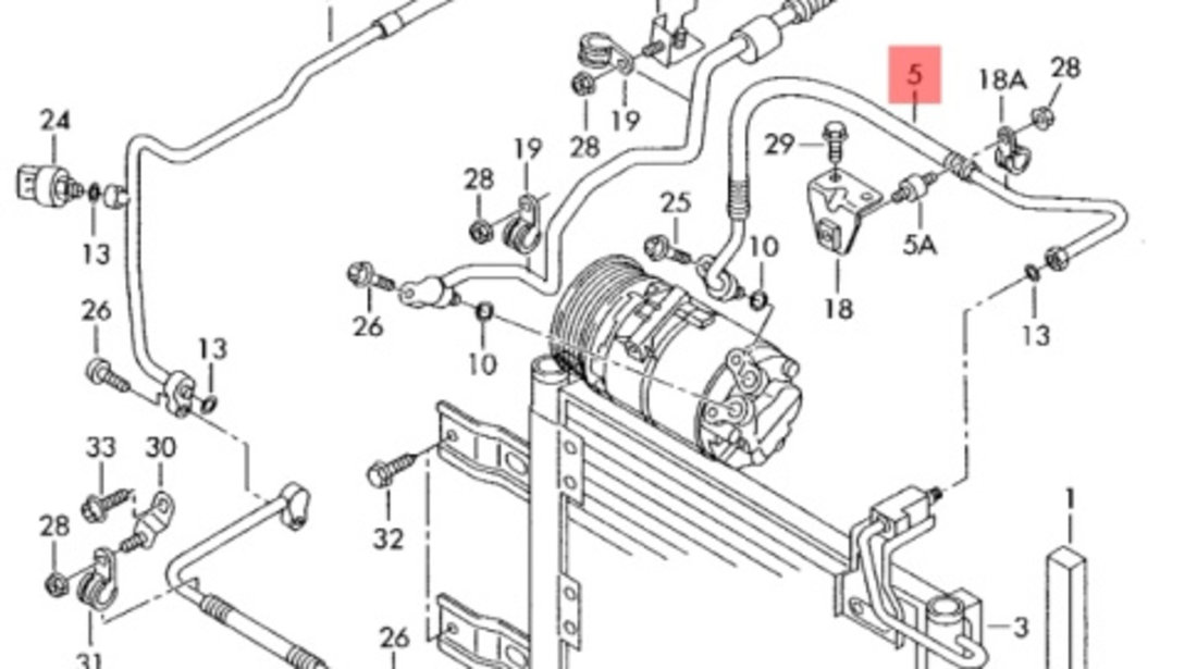 Conducta AC joasa presiune scurta 1.4 TDI Volkswagen Polo 6N2 2000 2001 VOLKSWAGEN POLO (6N2) [ 1999 - 2001 ] OEM 6X0820721L