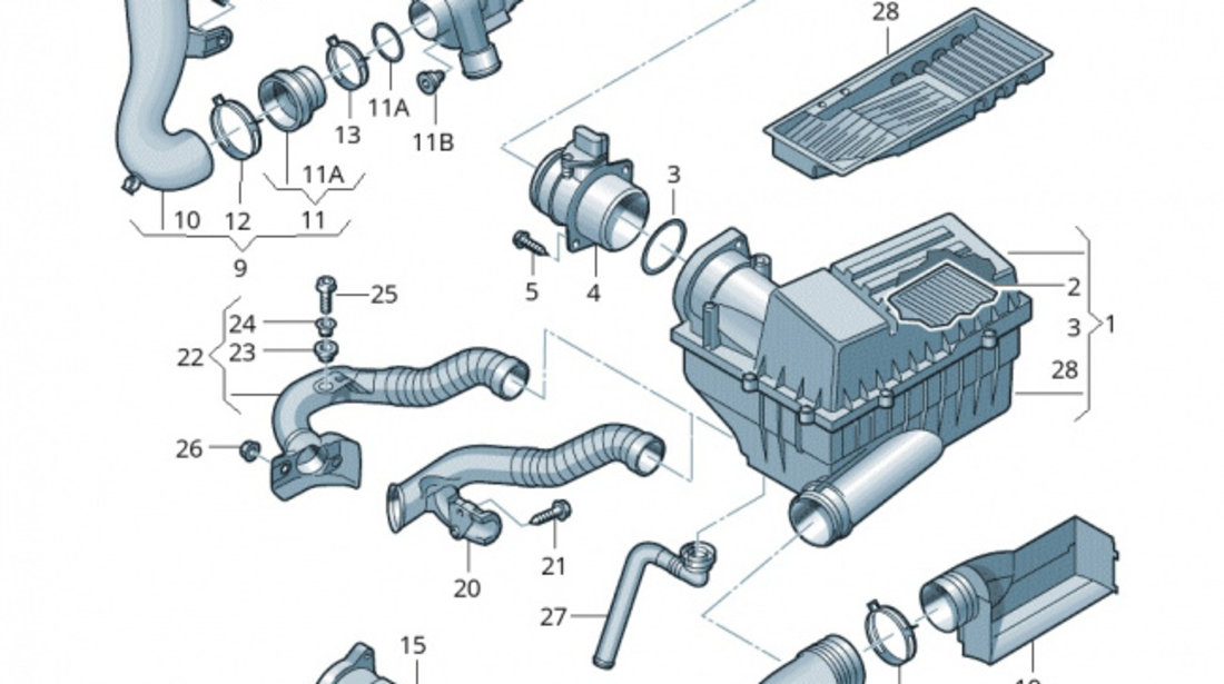 Conducta Admisie Filtru Aer Am Volkswagen 1K0129618AE