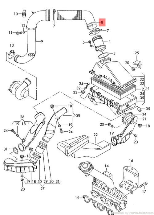 Conducta admisie filtru aer Bora 1.9 TDI ALH 2000