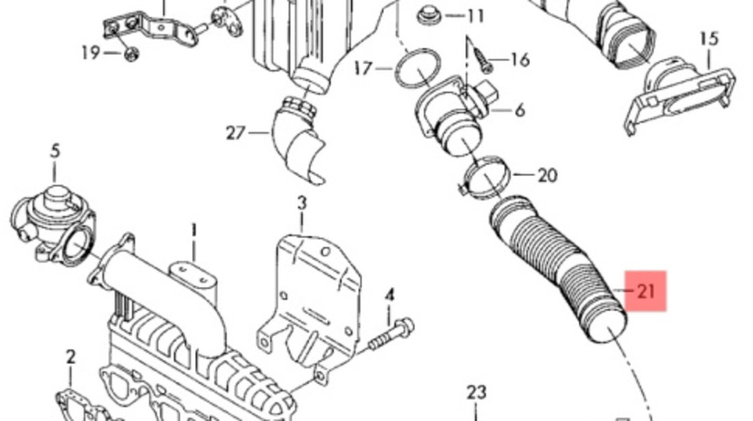 Conducta admisie filtru aer Skoda Fabia 1.9 TDI ATD 2002 OEM 6Q0129684B