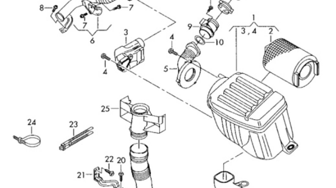 Conducta admisie filtru aer Volkswagen Golf 5 (1K) 2005 2.0 SDI OEM 1K0129684A