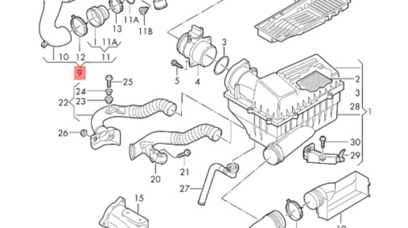 Conducta admisie turbo OEM 3C0129654N