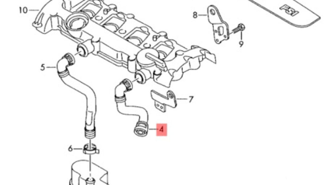 Conducta aer ​Audi A3 (8P1) Coupe 2003 2.0 FSI OEM 06F103212D