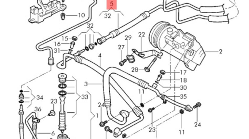 Conducta aer conditionat joasa presiune Volkswagen Polo 9n 1.4 16 2003 VOLKSWAGEN POLO (9N_) [ 2001 - 2012 ] OEM 6Q1820743F