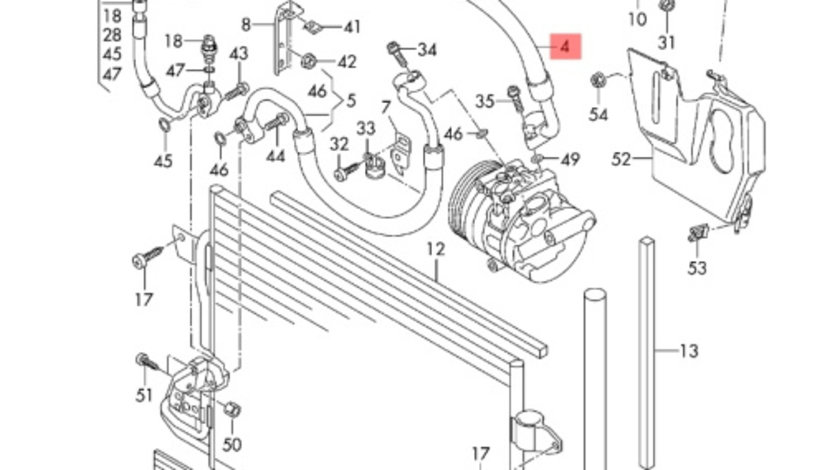 Conducta aer conditionat lunga si groasa Skoda Octavia 1.9 TDI BXE 2007 SKODA OCTAVIA [ 1959 - 1971 ] OEM 1K0820743CD