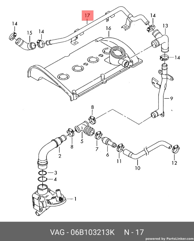 Conducta apa motor OEM 06B103213K
