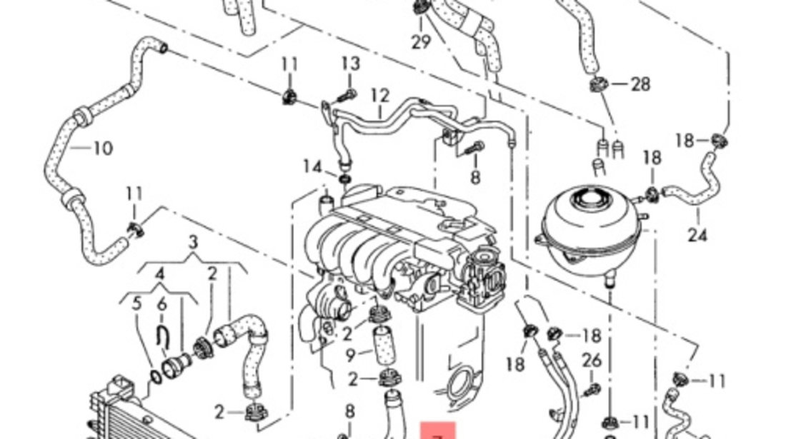 Conducta apa motor Volkswagen Transporter T5 (7H) Bus 2009 2.5 TDI OEM 7H0121065L