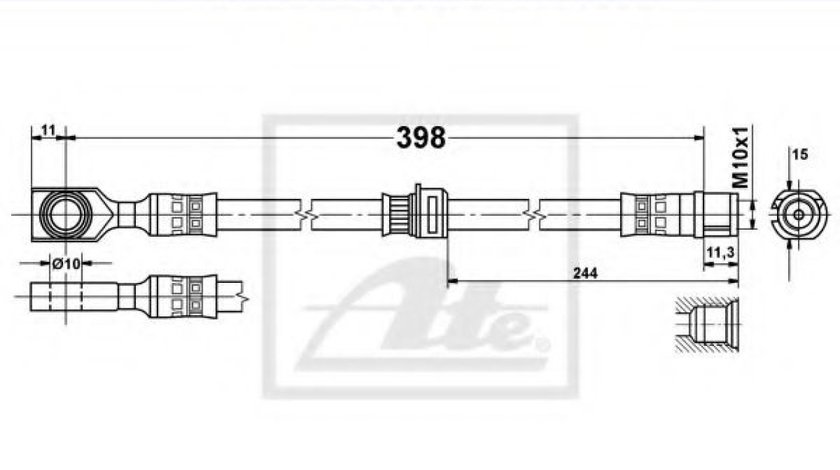 Conducta / cablu frana OPEL ZAFIRA A (F75) (1999 - 2005) ATE 24.5241-0396.3 produs NOU