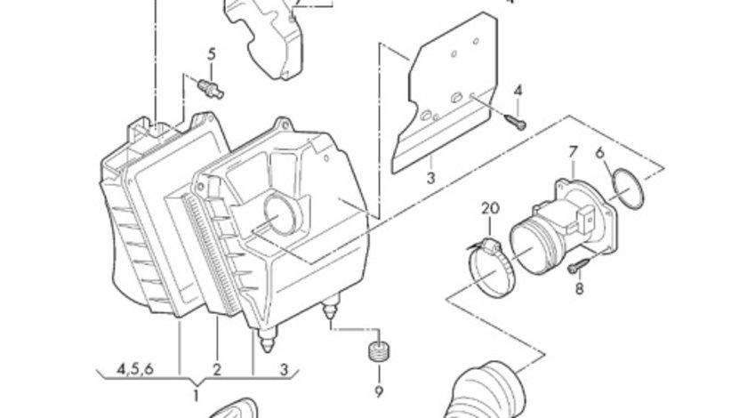 Conducta captare aer Audi A4 8E 2002 2003 Sedan OEM 8E0129617D