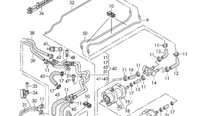 Conducta combustibil Audi A4 B8 2.0 TDI CAG 103 KW OEM 8K0201227C