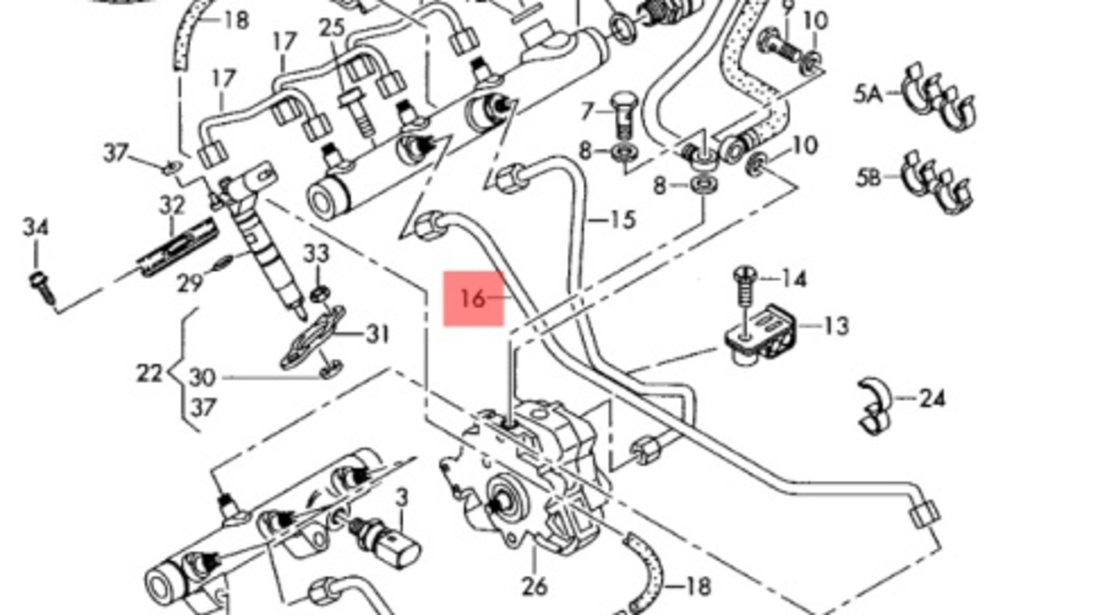 Conducta combustibil Audi A6 C6 (4F2) Sedan 2006 2.7 TDI OEM 059130310S