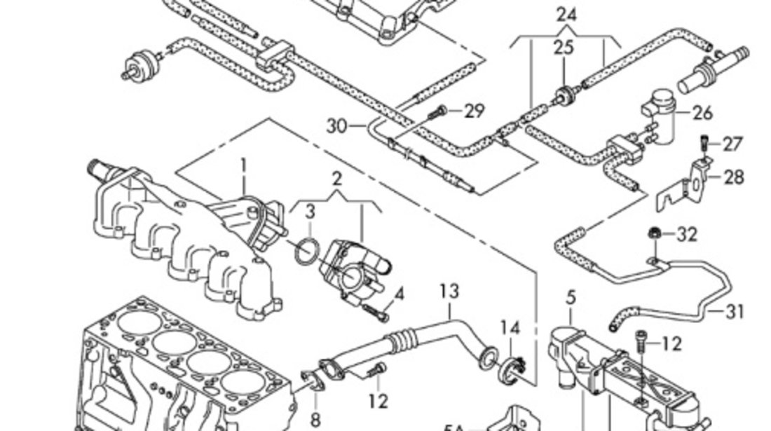 Conducta EGR Volkswagen Golf 6 (AJ5) Variant 2010 1.6 TDI OEM 03L131521Q