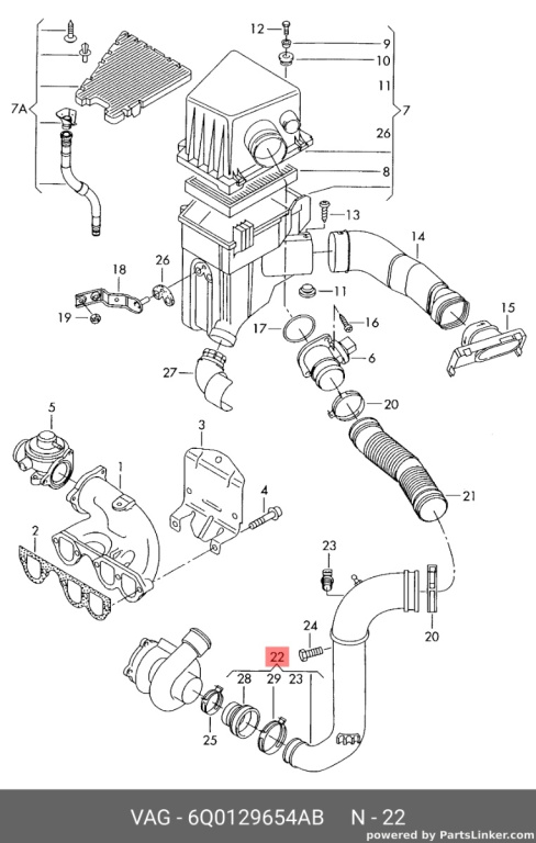 Conducta epurator Polo 1.4 TDI BMS 2004 OEM 6Q0129654AB