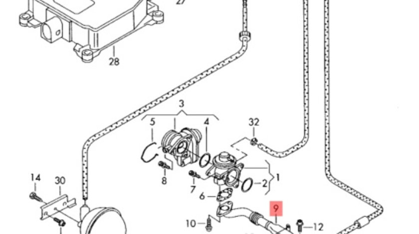 Conducta gaze EGR 2.0 TDI (E4) Volkswagen Passat 3C 2007 2008 OEM 03G131521D
