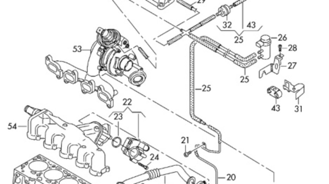 Conducta gaze EGR Volkswagen Touran (1T3) 2.0 TDI CFHC 2012 03P131521E VOLKSWAGEN TOURAN (1T3) [ 2010 - 2015 ] OEM 03P131521E