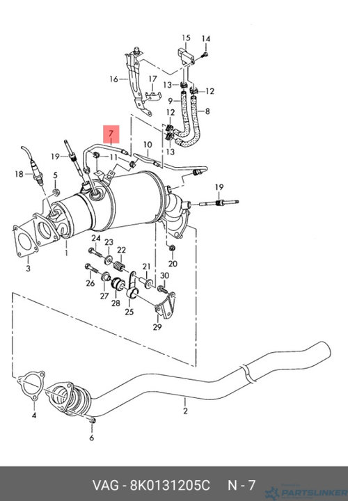 Conducta gaze filtru de particule Audi A6 4G (C7) sedan 2013 2.0 TDI OEM 8K0131205C