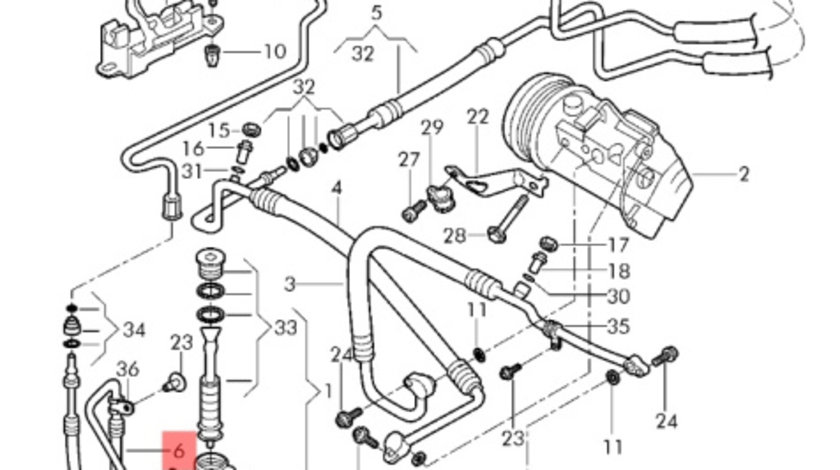 Conducta inalta presiune AC Skoda Fabia (6Y2) Hatchback 2006 1.4 TDI SKODA FABIA (6Y2) [ 1999 - 2008 ] OEM 6Q0820741A