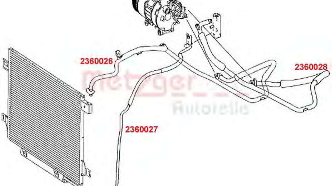 Conducta inalta presiune,aer conditionat MERCEDES B-CLASS (W245) (2005 - 2011) METZGER 2360027 piesa NOUA