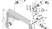 Conducta intercooler 1.9 tdi 105hp BXE Vw Passat B...