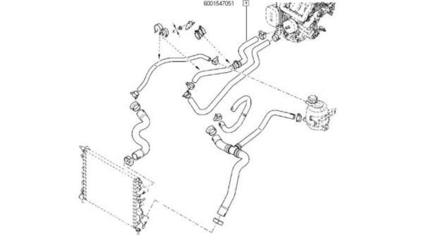 CONDUCTA INTR. AEROTERMA Logan/Sandero MPI RENAULT 6001547051 <br>