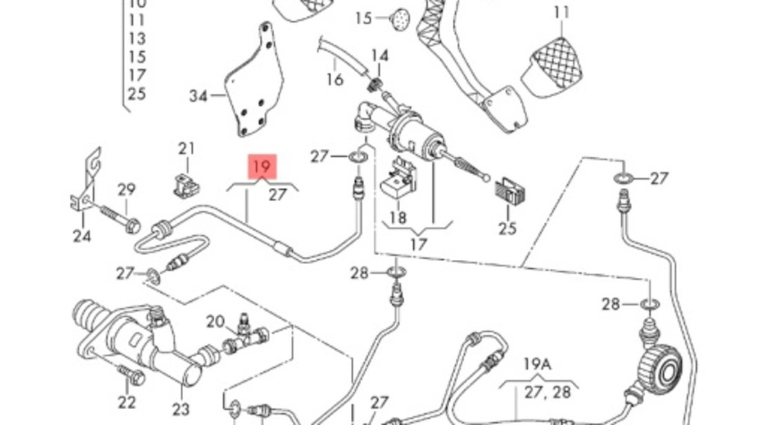 Conducta lichid ambreiaj ​Volkswagen Golf 5 (1K5) Kombi 2008 1.9 TDI OEM 1K1721465Q