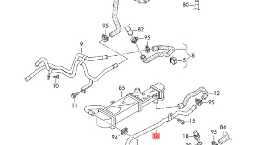 Conducta lichid racire 1.6 TDI CAY Volkswagen Golf 6 2010 2011 OEM 1K0121070BR