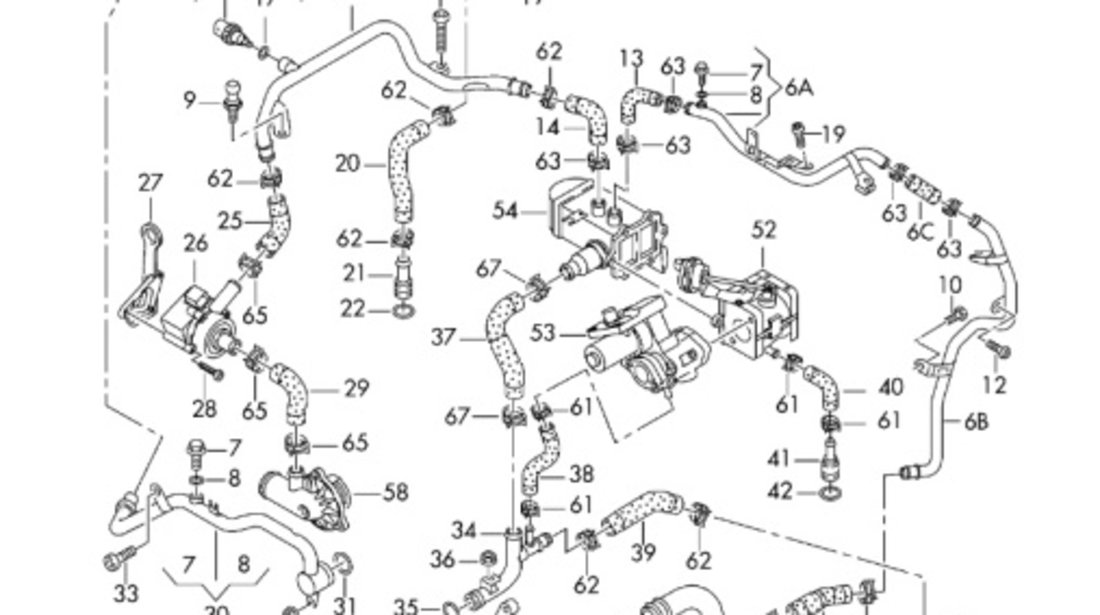Conducta lichid racire motor Audi A4 B8 2.7 TDI CGK OEM 059121071BJ