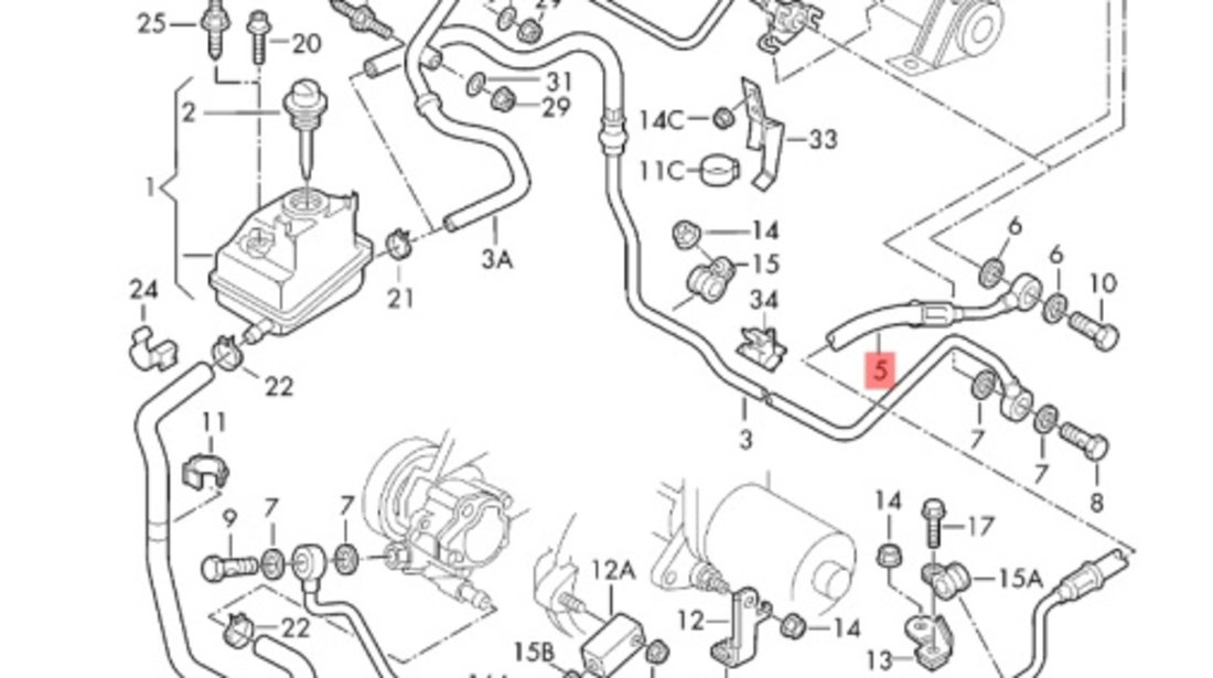 Conducta lichid servodirectie 1J0422893BS Seat Leon (1M1) Hatchback 2006 1.9 TDI SEAT LEON (1M1) [ 1999 - 2006 ] OEM 1J0422893BS