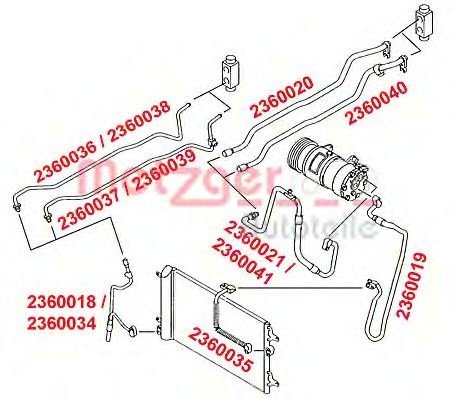 Conducta presiune variabila,aer conditionat VW SHARAN (7M8, 7M9, 7M6) (1995 - 2010) METZGER 2360039 ...