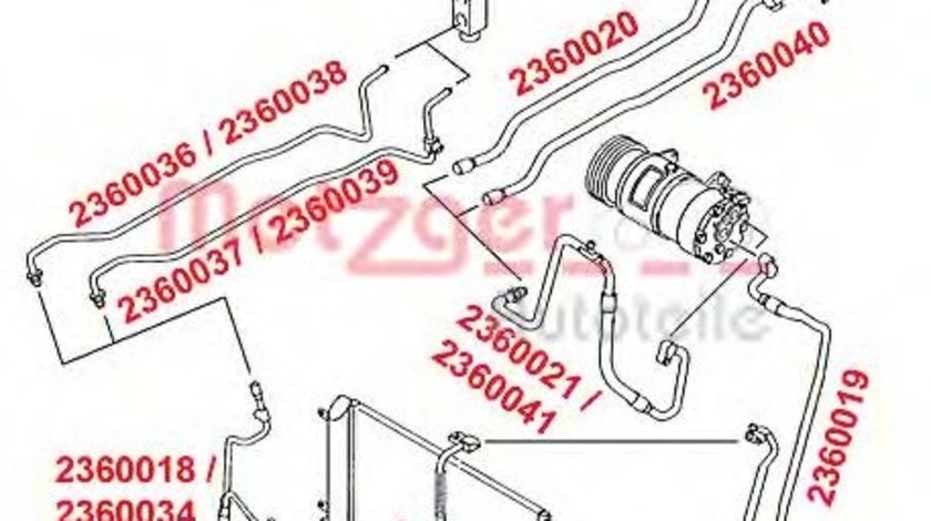 Conducta presiune variabila,aer conditionat VW SHARAN (7M8, 7M9, 7M6) (1995 - 2010) METZGER 2360034 piesa NOUA