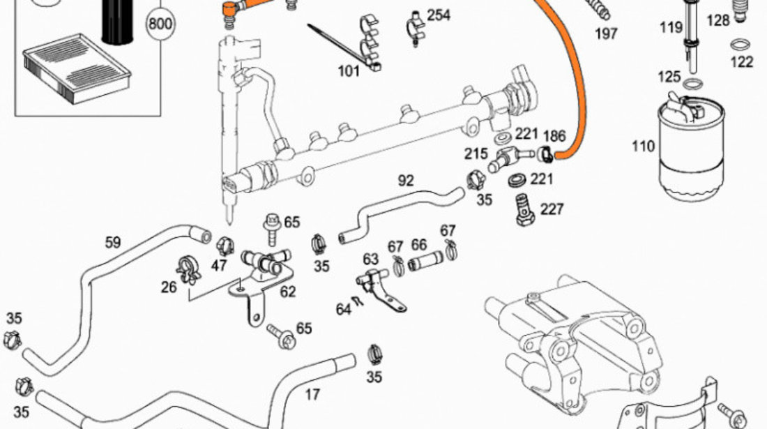 Conducta Retur Injector Bosch Mercedes-Benz Viano W639 2003→ 0 928 402 086